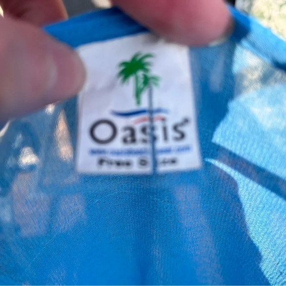 Blue Beach Cover Up  with floral detailing - Picture 3 of 3